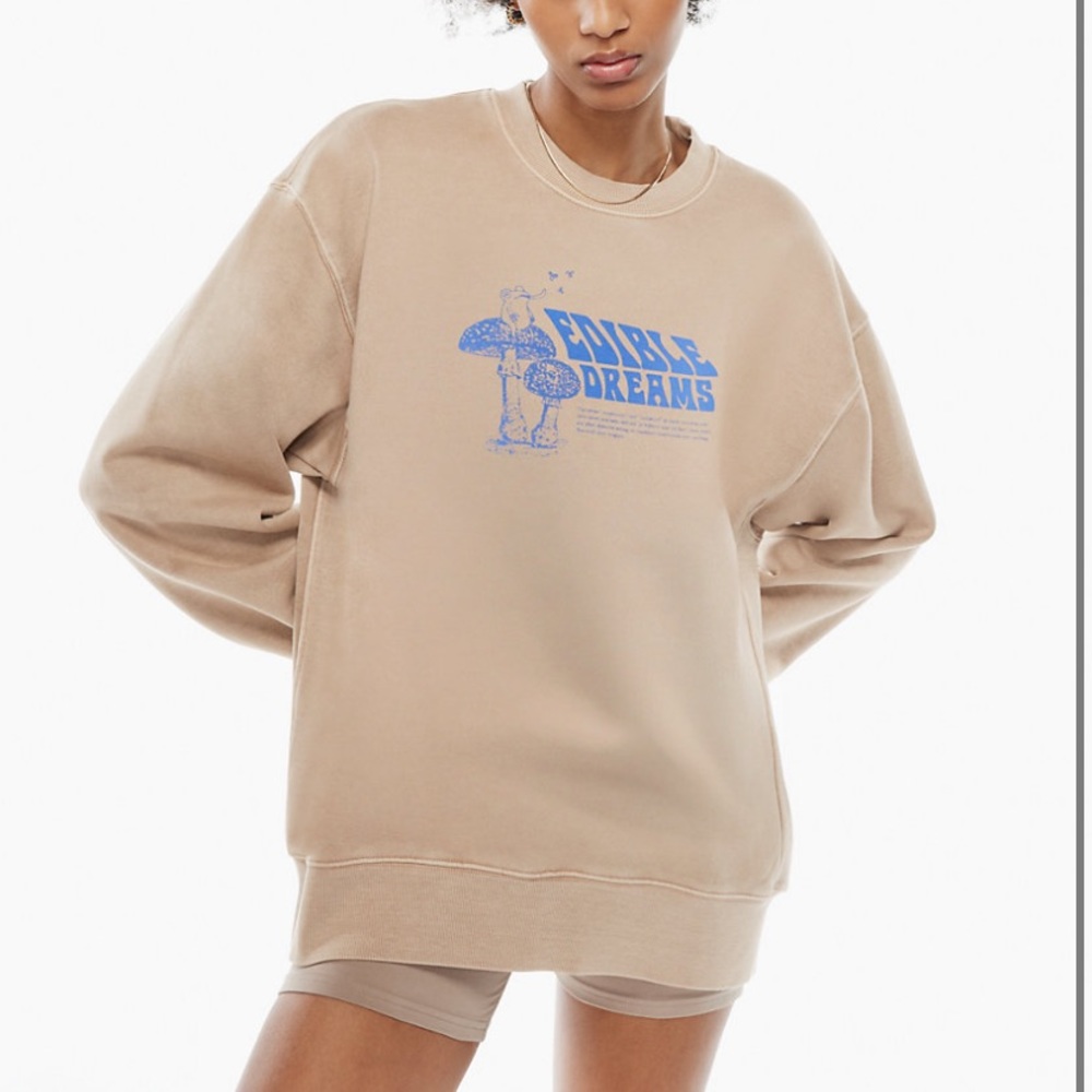 ISO *do not buy* Tan New Cozy Fleece Boyfriend Crew Sweatshirt